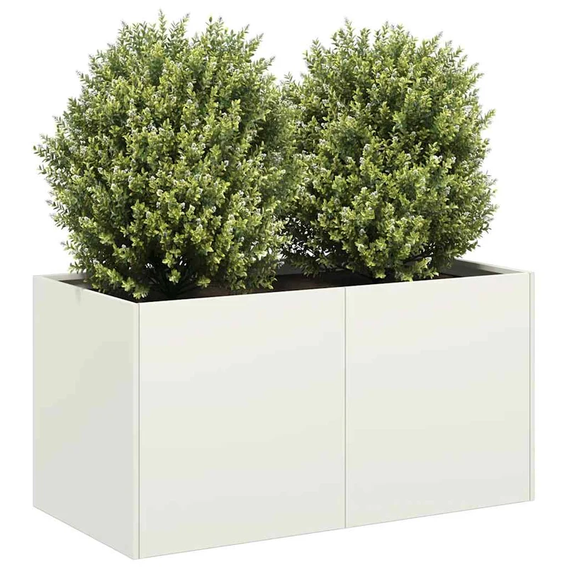 Jardinera De Acero Laminado En Frío Blanco 80x40x40 Cm