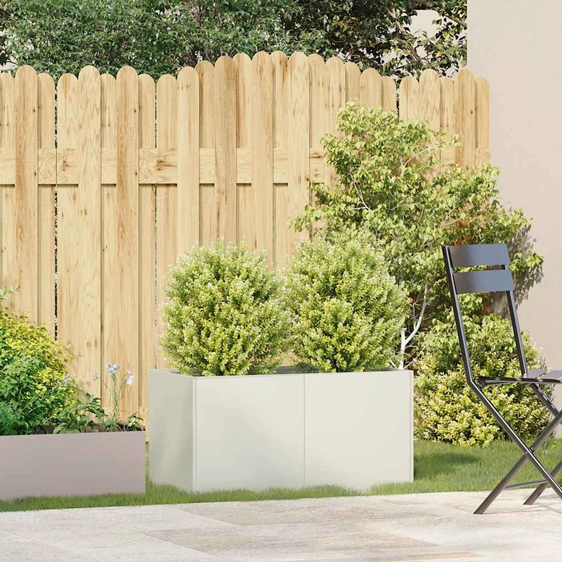 Jardinera De Acero Laminado En Frío Blanco 80x40x40 Cm