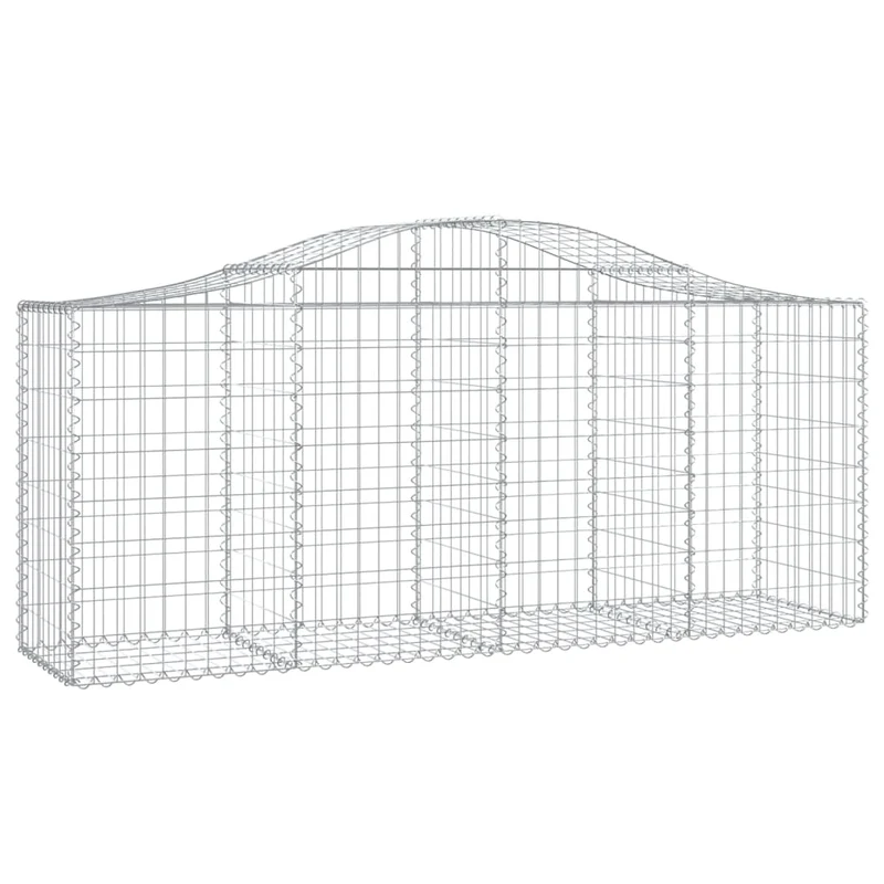 Cestas De Gaviones 3 Uds Forma De Arco Hierro 200x50x80/100 Cm