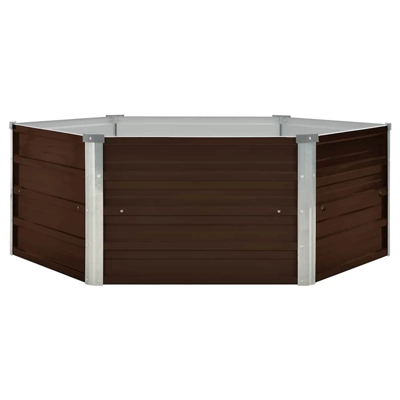Mesa De Cultivo De Acero Galvanizado Marrón 129x129x45 Cm