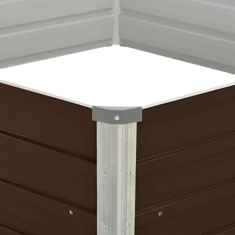 Mesa De Cultivo De Acero Galvanizado Marrón 129x129x45 Cm