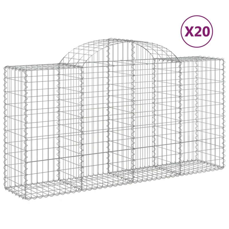 Cestas De Gaviones 20 Uds Forma De Arco Hierro 200x50x100/120cm