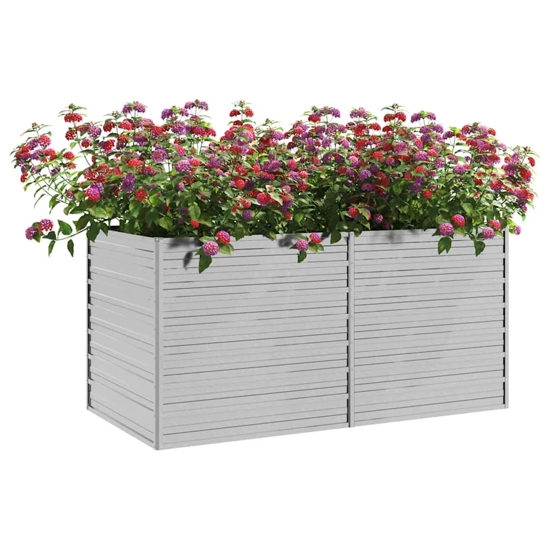 Arriate De Acero Galvanizado Plateado 160x80x77 Cm