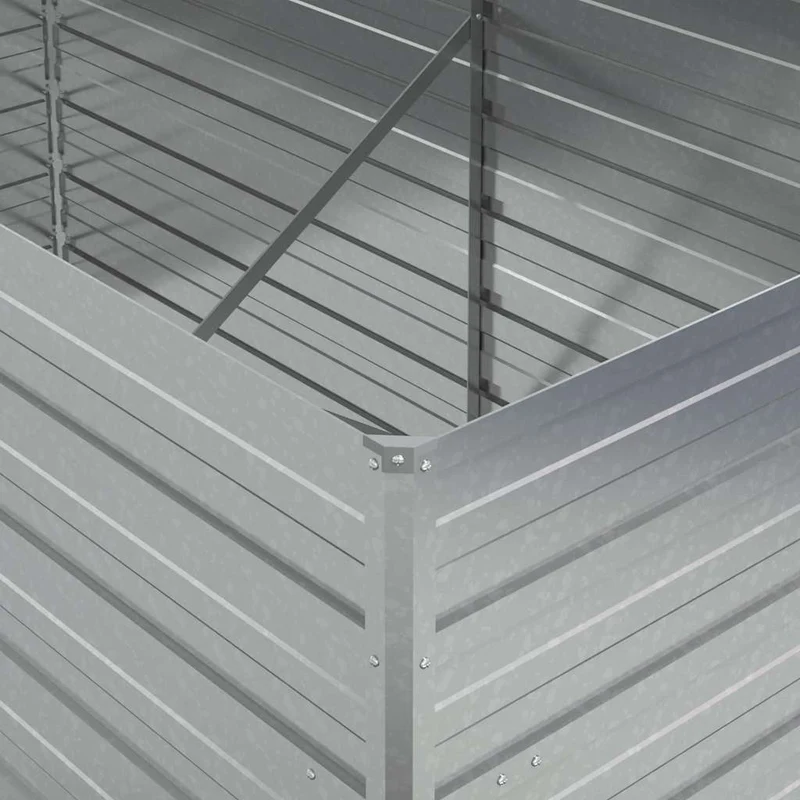 Arriate De Acero Galvanizado Plateado 160x80x77 Cm