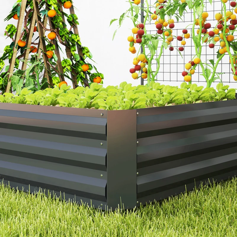 Outsunny Jardinera Con Celosía Para Plantas Trepadoras Y Fondo Abierto Gris