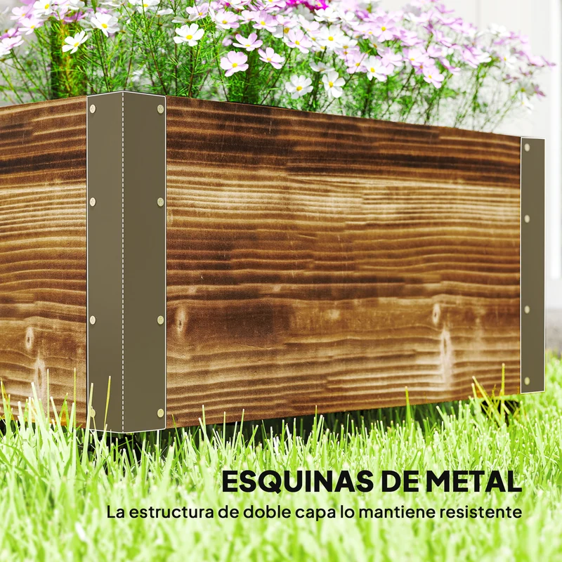 Outsunny Jardinera Con Ruedas Y Celosía 65x31x147 Cm Carbonizado