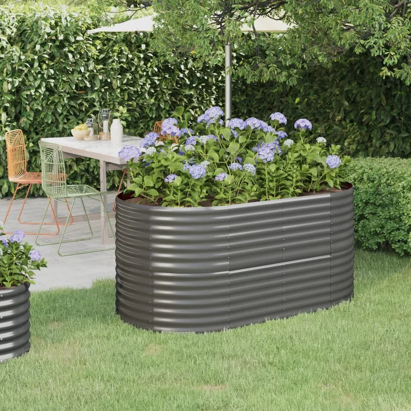Jardinera Arriate Acero Galvanizado Gris 152x80x68 Cm