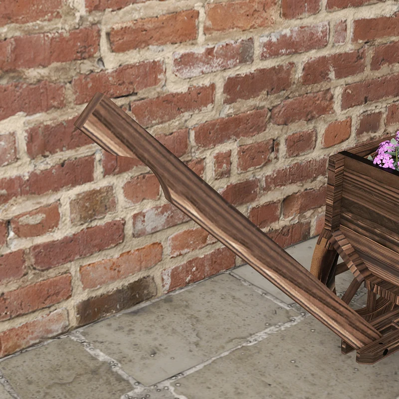 Outsunny Jardinera De Madera En Forma De Carrito 120x41x54 Cm Carbonizado