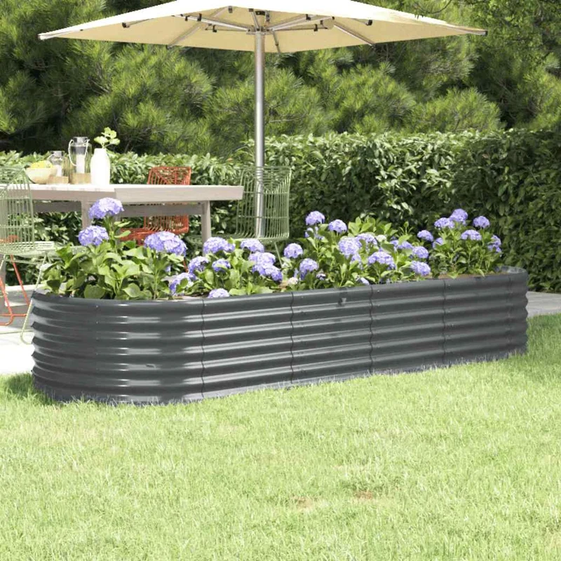 Jardinera Arriate Acero Galvanizado Antracita 224x80x36 Cm