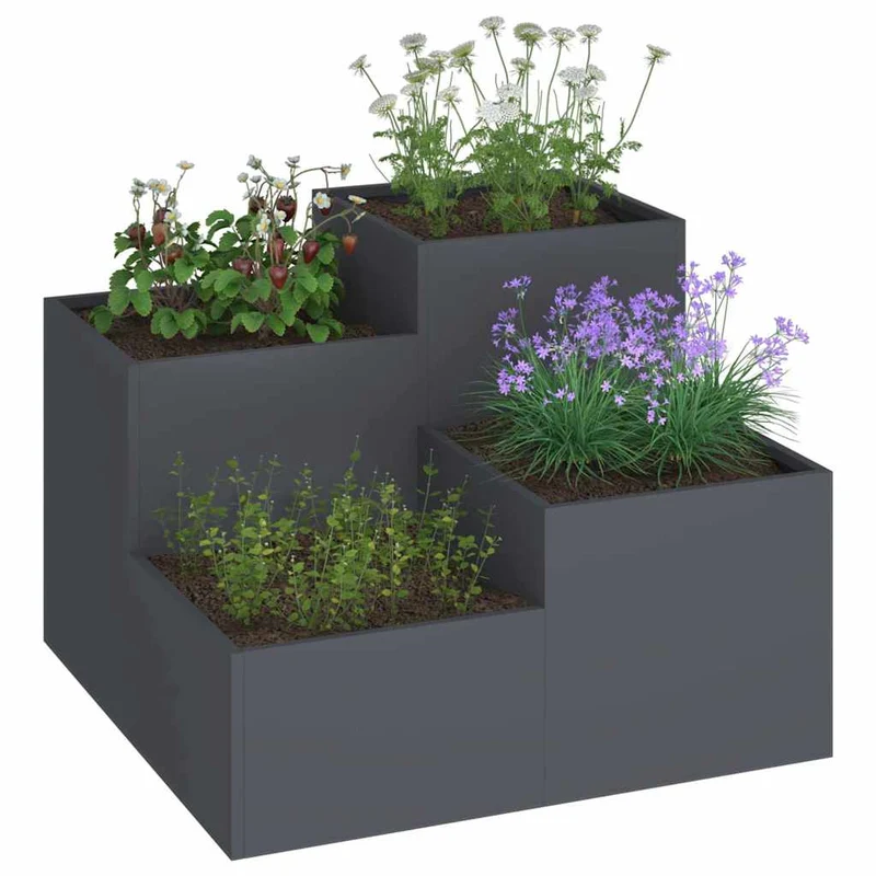 Maceta Para Jardín Antracita 100 X 100 X 60 Cm Acero