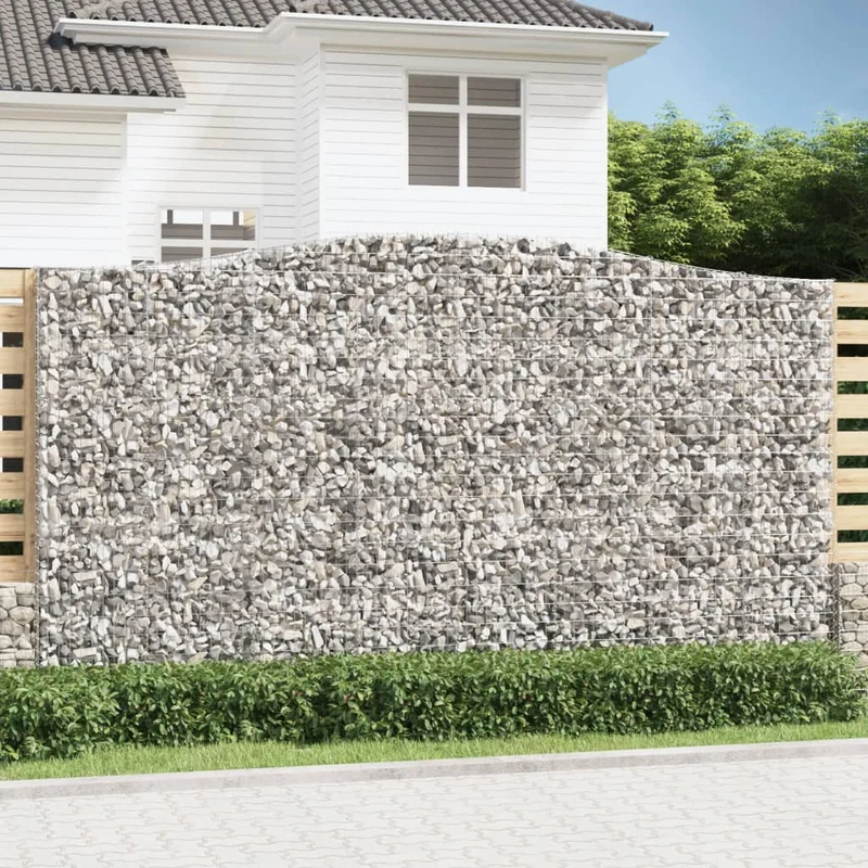 Cestas De Gaviones 2 Uds Forma De Arco Hierro 400x50x220/240 Cm