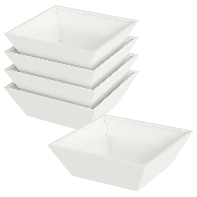 Macetero De Jardín 5 Uds. Blanco 50 X 50 X 15 Cm