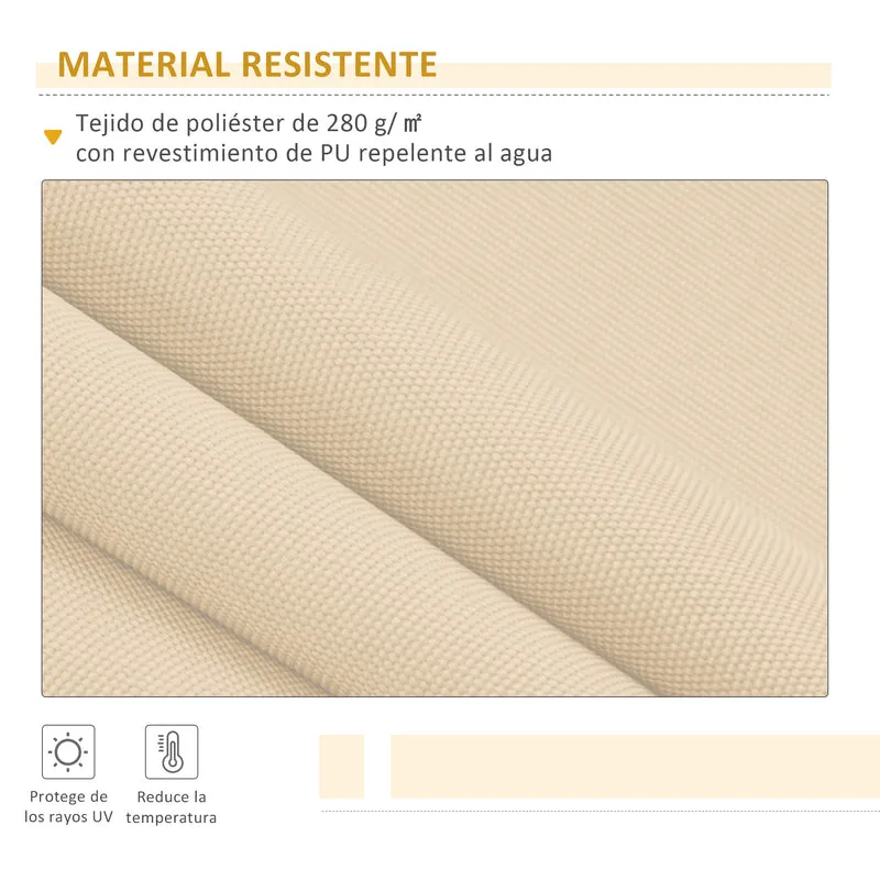 Outsunny Toldo Manual Retráctil 3x2,5 cm Toldo para Balcón con Manivela de Metal Impermeable y Anti-UV Toldo Enrollable de Exterior para Jardín Terraza Ventanas Beige