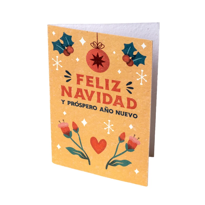 Tarjeta Navideña Plantable Feliz Navidad Con Semillas De Flores - Regalo Original - Resetea
