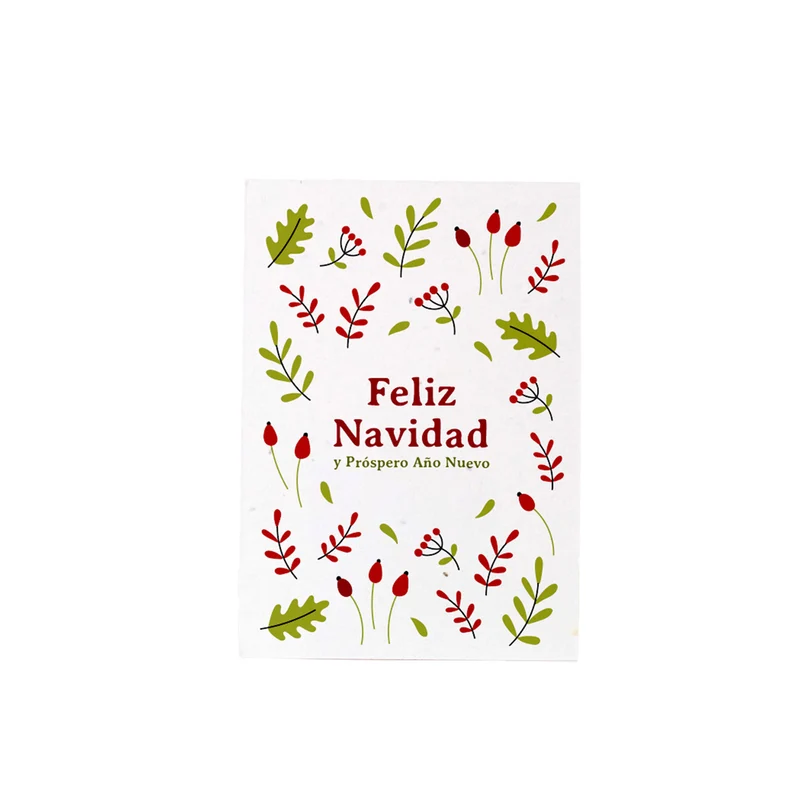 Postal Plantable Feliz Navidad Y Próspero Año Nuevo – Papel De Algodón Reciclado - Resetea