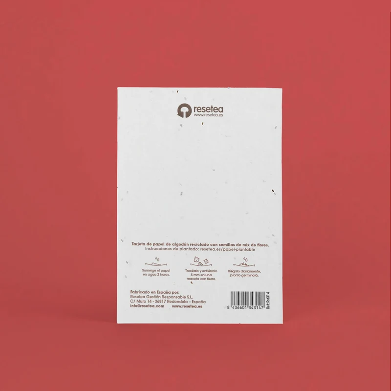 Postal Plantable Feliz Navidad Y Próspero Año Nuevo – Papel De Algodón Reciclado - Resetea