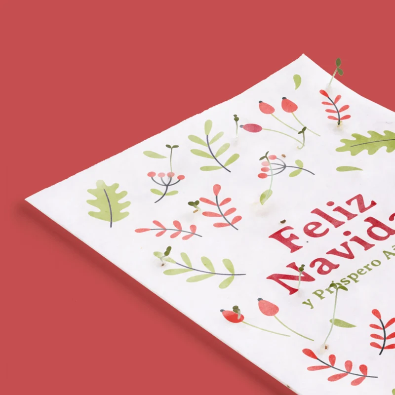 Postal Plantable Feliz Navidad Y Próspero Año Nuevo – Papel De Algodón Reciclado - Resetea