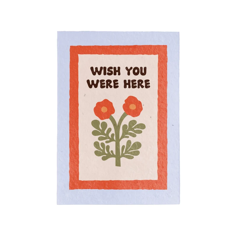 Postal Plantable Wish You Were Here Con Semillas De Manzanilla – Papel Reciclado - Resetea