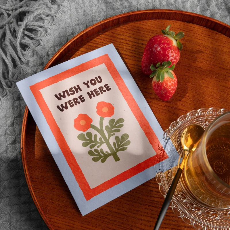 Postal Plantable Wish You Were Here Con Semillas De Manzanilla – Papel Reciclado - Resetea