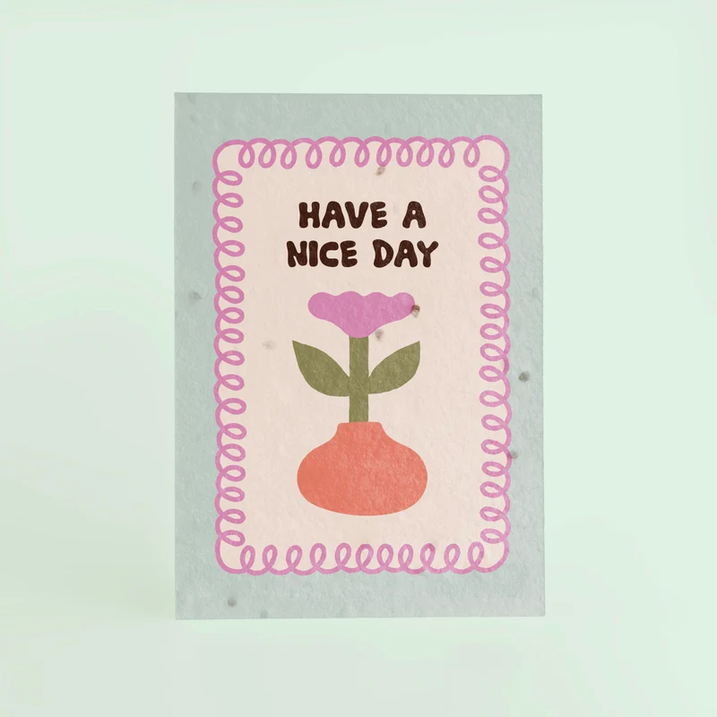 Pack 3 Postales Plantables – Grow With The Flow, Have A Nice Day Y Wish You Were Here - Resetea