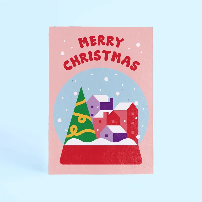 Postales Plantables Navidad Pack 5 Diseños – Snow Globe, Ho Ho Ho, Happy New Year, Snow Angels Y Elf - Resetea