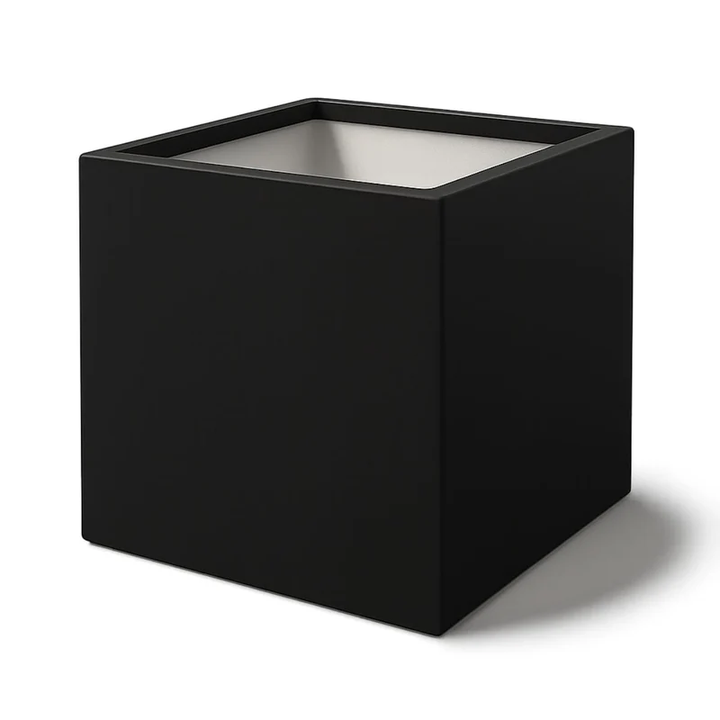 GARDRA Jardinière en polyester noire de jais 100x100x80 cm RAL 9005