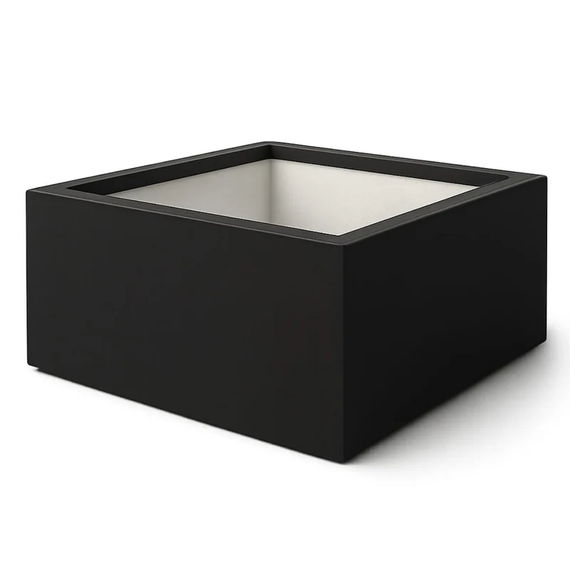 GARDRA Jardinière en polyester noire de jais 100x100x40 cm RAL 9005