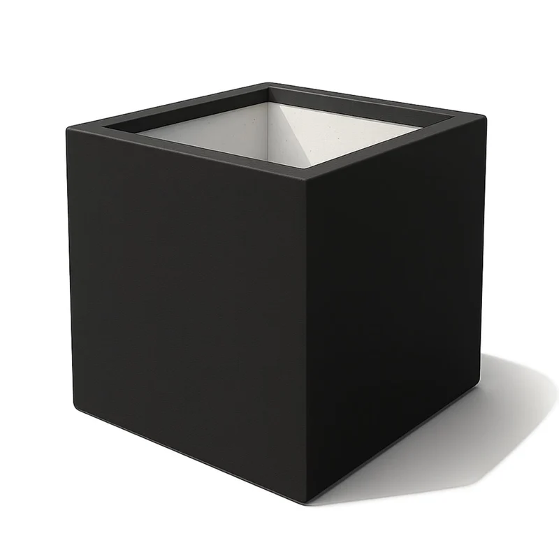GARDRA Jardinière en polyester noire de jais 120x120x120 cm RAL 9005