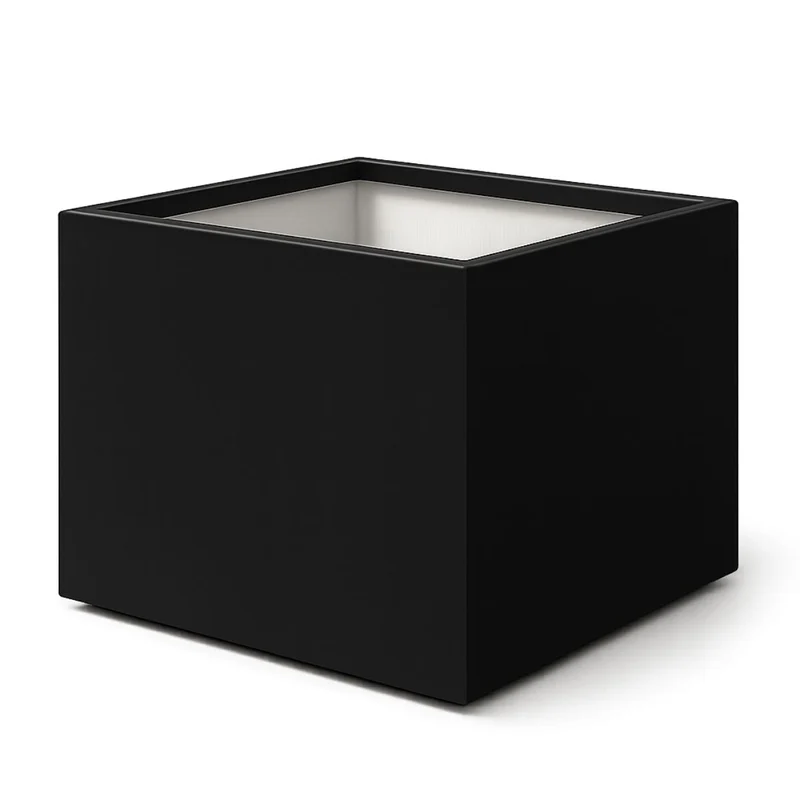GARDRA Jardinière en polyester noire de jais 120x120x80 cm RAL 9005