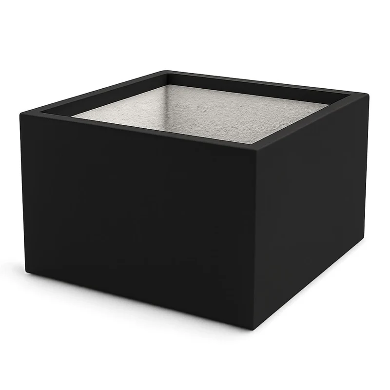 GARDRA Jardinière en polyester noire de jais 120x120x60 cm RAL 9005