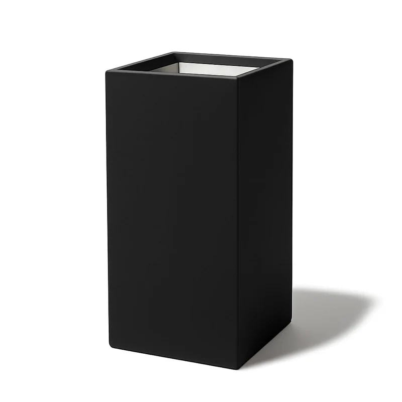 GARDRA Jardinière en polyester noire de jais 50x50x100 cm RAL 9005
