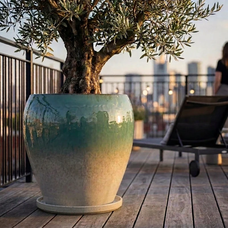 Soucoupe ronde 35cm brume d'été