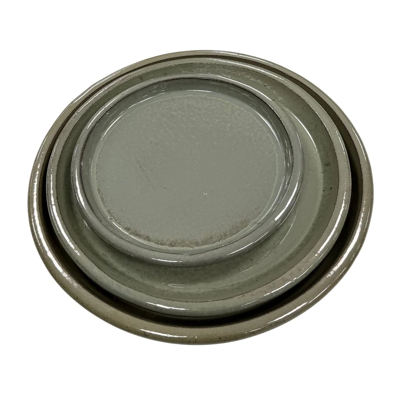 Soucoupe ronde 35cm vert crème