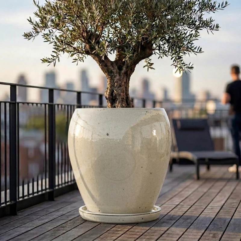 Soucoupe ronde 40cm crème