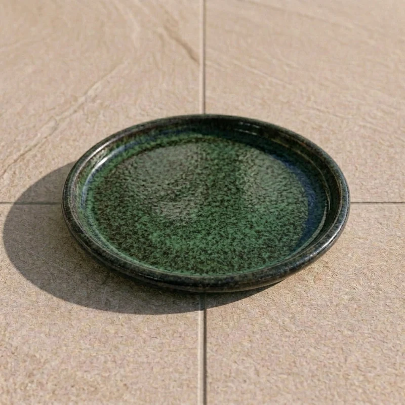 Soucoupe ronde 40cm vert brumeux