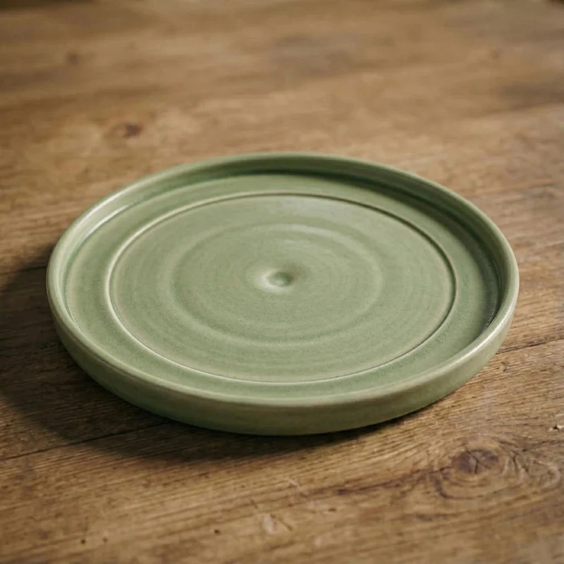 Soucoupe 34cm vert de gris