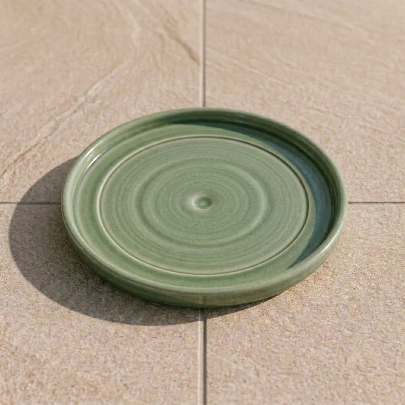 Soucoupe 28cm vert de gris