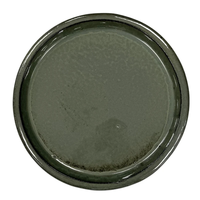 Soucoupe ronde 28cm vert crème