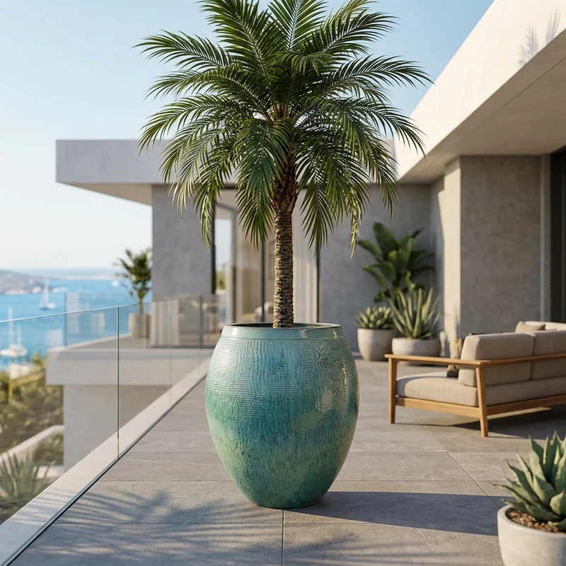 Pot COCOON 66x76cm bleu océan