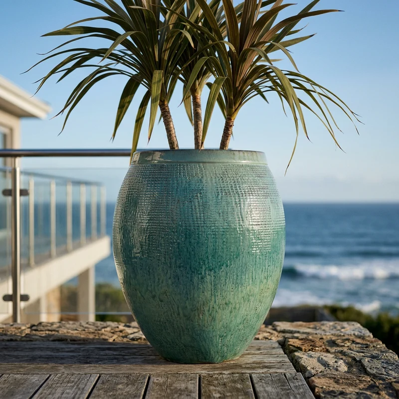 Pot COCOON 66x76cm bleu océan