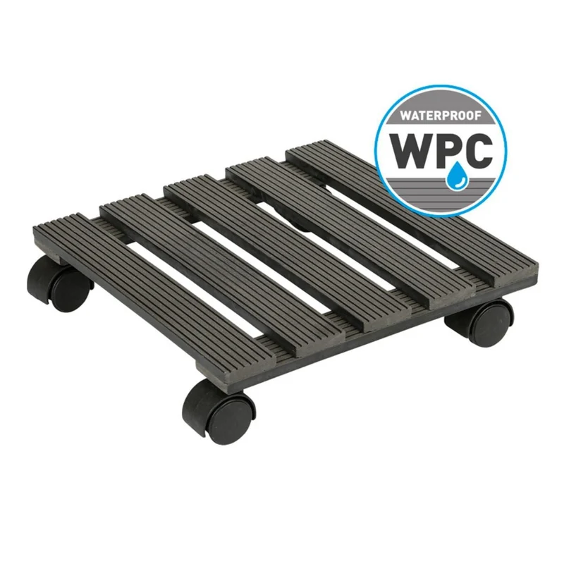 Practo Support à roulettes pour plantes gris 30 x 30 cm 060