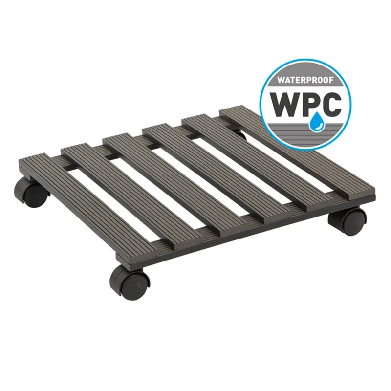 Practo Support à roulettes pour plantes gris 40 x 40 cm 062