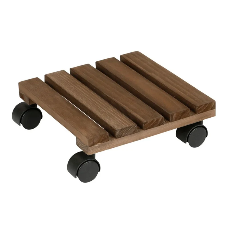 Practo Support à roulettes pour plantes marron 25 x 25 cm 052