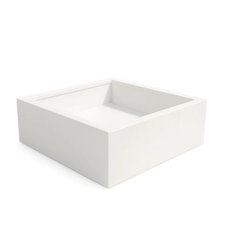 GARDRA Jardinière en polyester blanche pur 200x200x60 cm RAL 9010