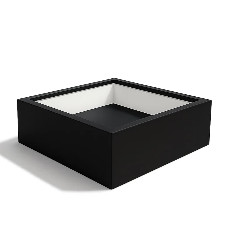 GARDRA Jardinière en polyester noire de jais 200x200x60 cm RAL 9005