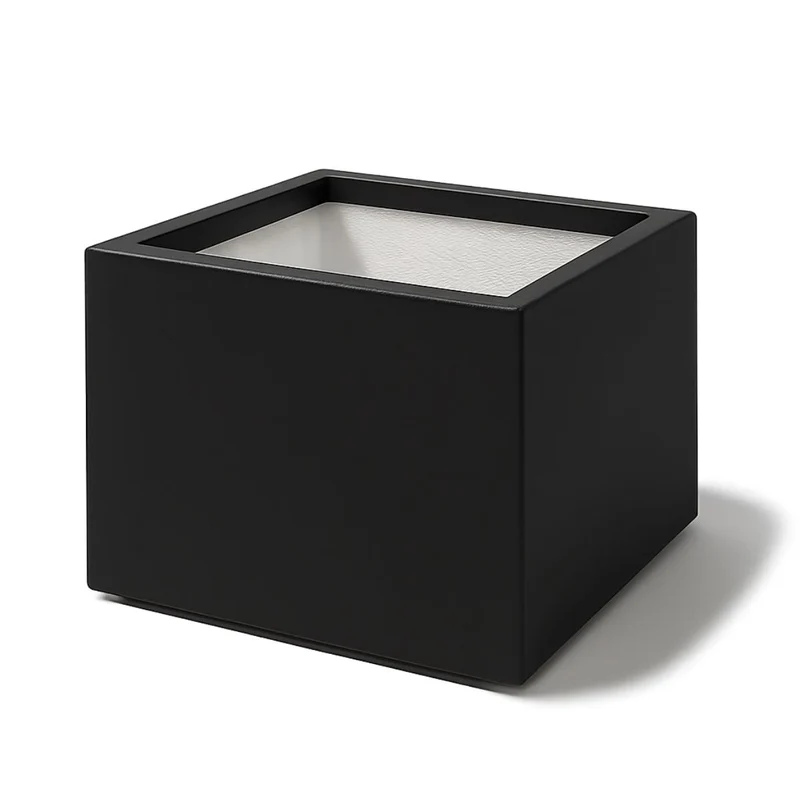GARDRA Jardinière en polyester noire de jais 60x60x40 cm RAL 9005