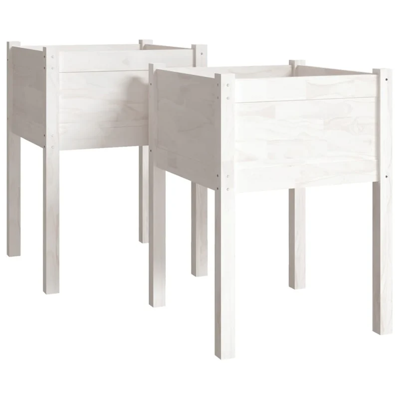 Jardineras 2 Uds Madera Maciza De Pino 50x50x70 Cm