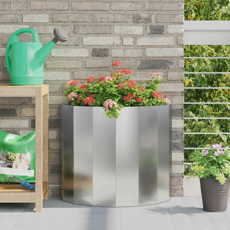 Jardinera Plateado 60 X 30 X 50 Cm Acero Galvanizado