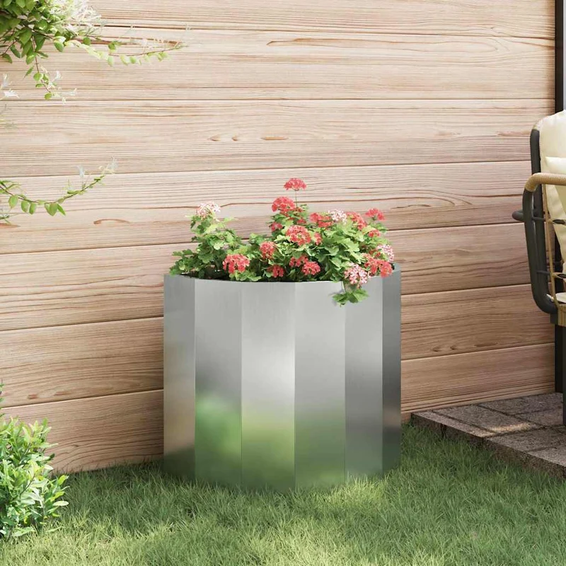 Jardinera Plateado 60 X 30 X 50 Cm Acero Galvanizado