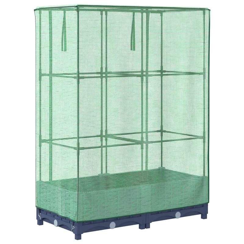 Arriate Con Cubierta Invernadero Aspecto Ratán 80x40x123 Cm